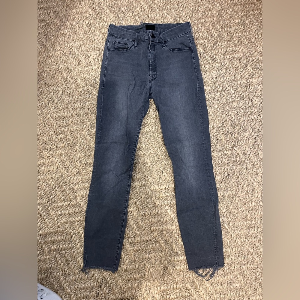 Grey Cropped Mother Jeans